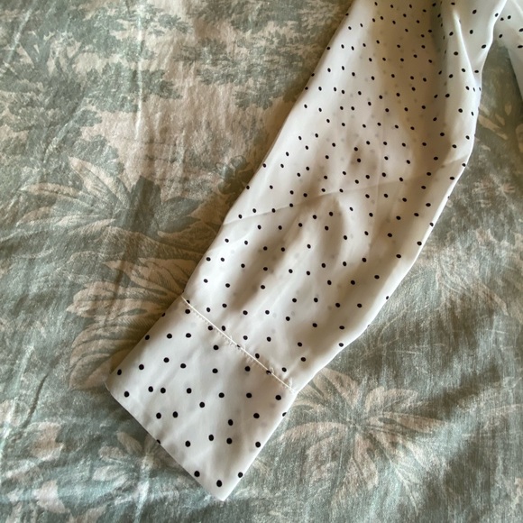 H&M Polka Dot Top/Blouse, White and Black, Long Sleeve - Picture 9 of 10